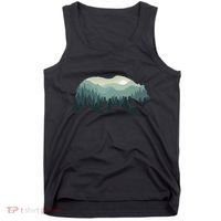 Misty Forest Bear Silhouette Wildlife Nature Lover Tank Top thumb 0