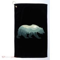 Misty Forest Bear Silhouette Wildlife Nature Lover Golf Towel thumb 0