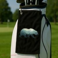 Misty Forest Bear Silhouette Wildlife Nature Lover Golf Towel thumb 2
