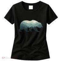 Misty Forest Bear Silhouette Wildlife Nature Lover Women's T-Shirt thumb 0