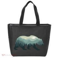 Misty Forest Bear Silhouette Wildlife Nature Lover Tote Bag thumb 0