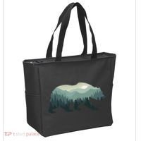 Misty Forest Bear Silhouette Wildlife Nature Lover Tote Bag thumb 2