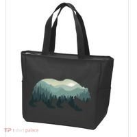 Misty Forest Bear Silhouette Wildlife Nature Lover Tote Bag thumb 3