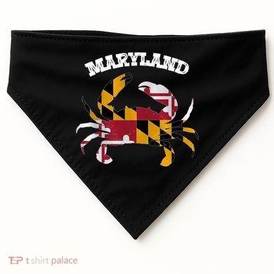 Maryland Flag Blue Crab State Gift USA-Made Doggie Bandana