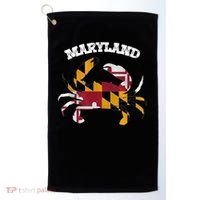 Maryland Flag Blue Crab State Gift Golf Towel thumb 0