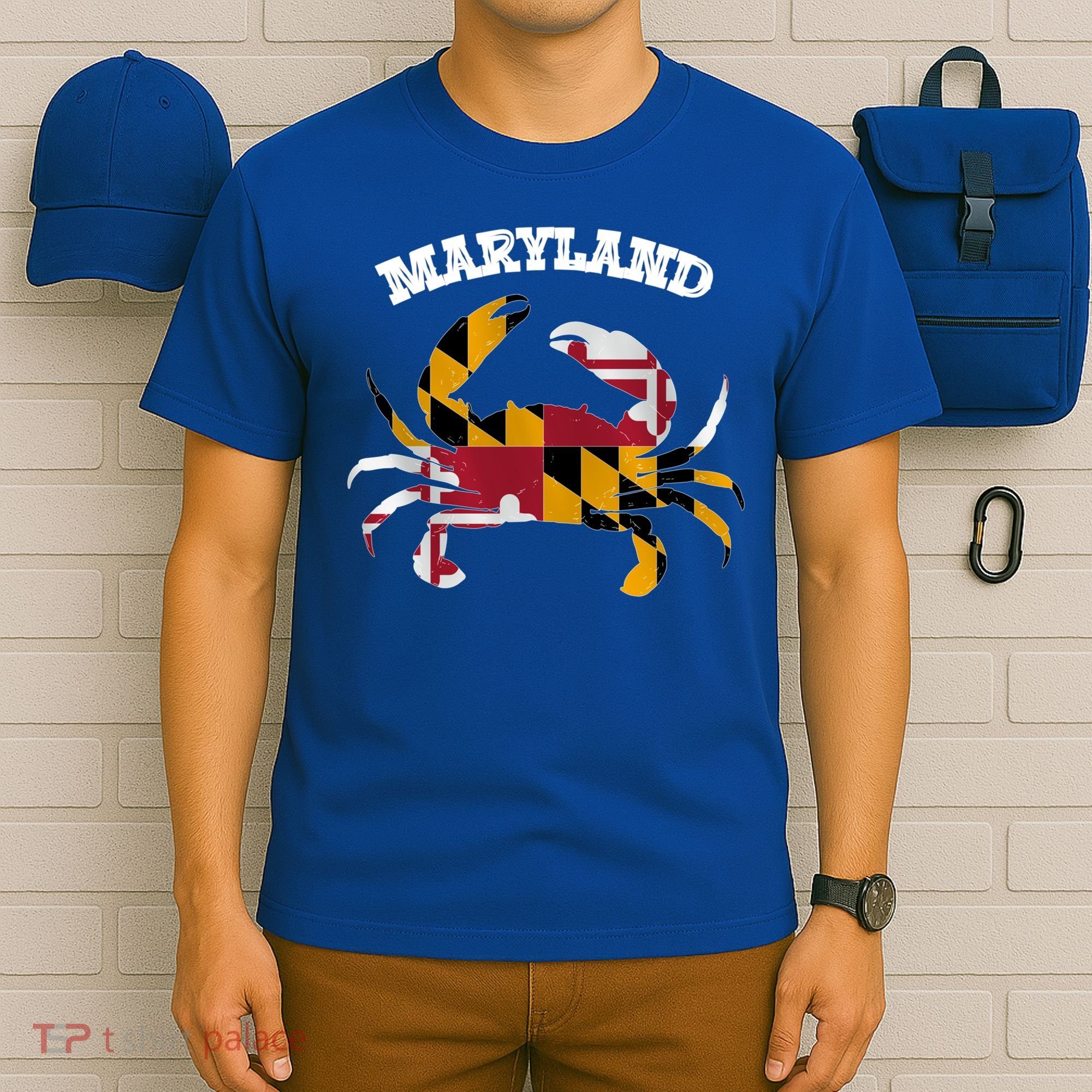 Maryland Flag Blue Crab State Gift T-Shirt