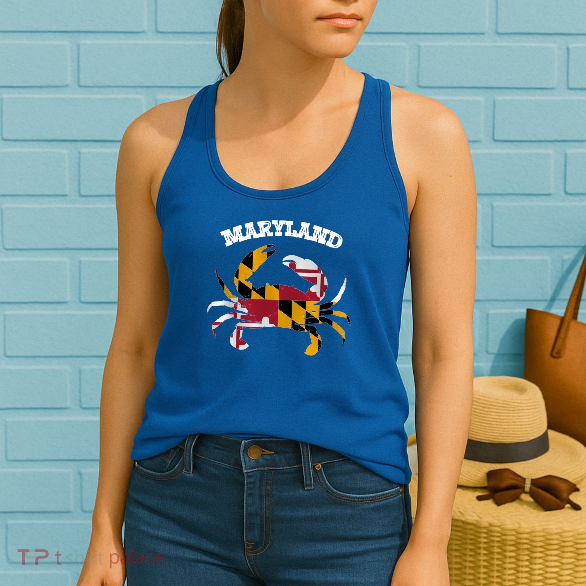 Maryland Flag Blue Crab State Gift Women's Tank Top