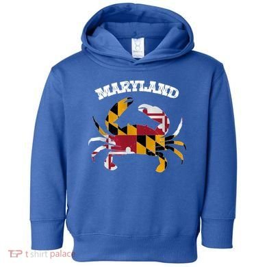 Maryland Flag Blue Crab State Gift Toddler Hoodie