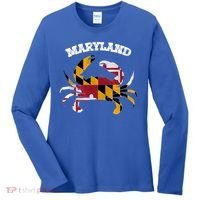 Maryland Flag Blue Crab State Gift Women's Long Sleeve Shirt thumb 0
