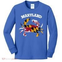 Maryland Flag Blue Crab State Gift Kids Long Sleeve Shirt thumb 0