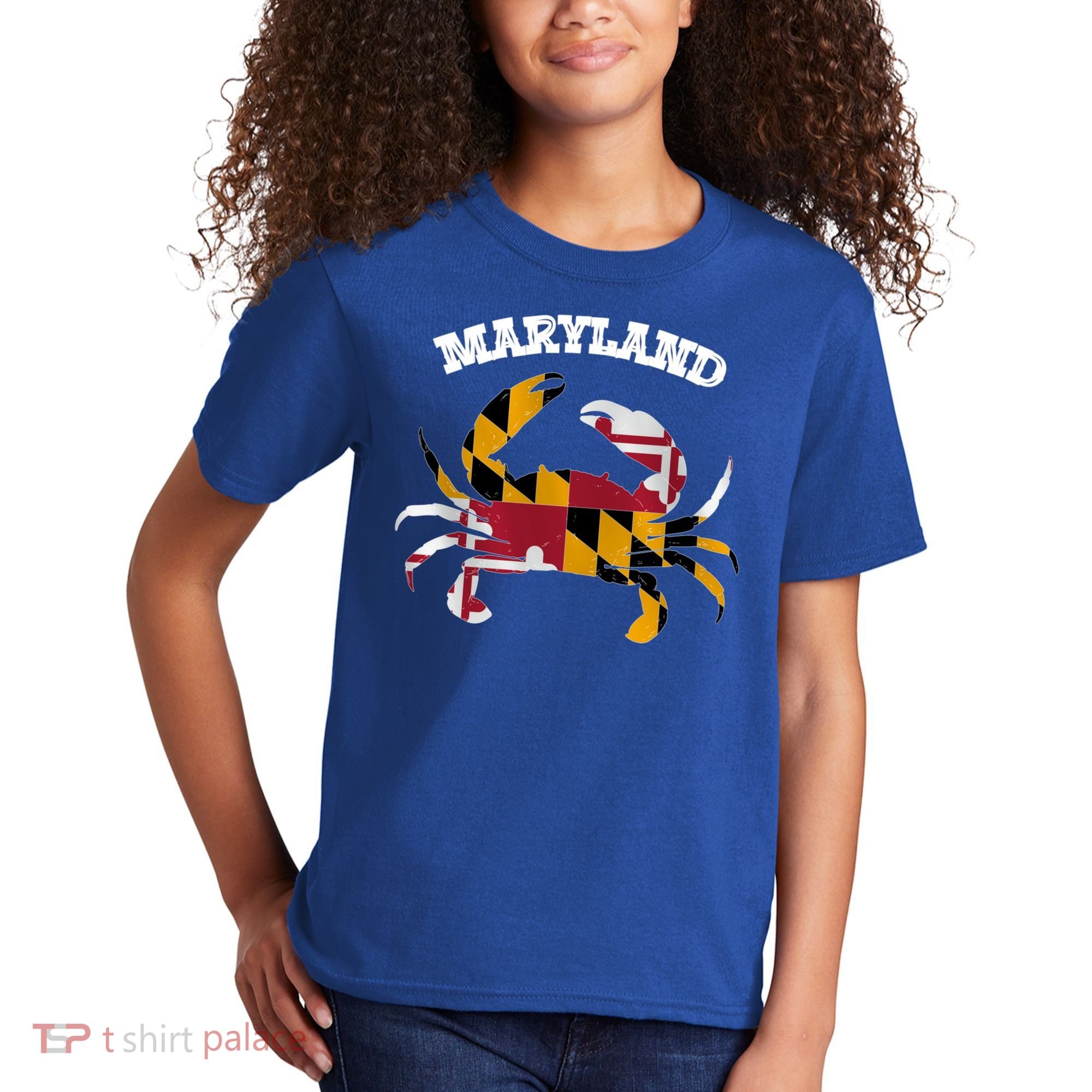 Maryland Flag Blue Crab State Gift Kids T-Shirt