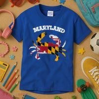 Maryland Flag Blue Crab State Gift Kids T-Shirt thumb 3