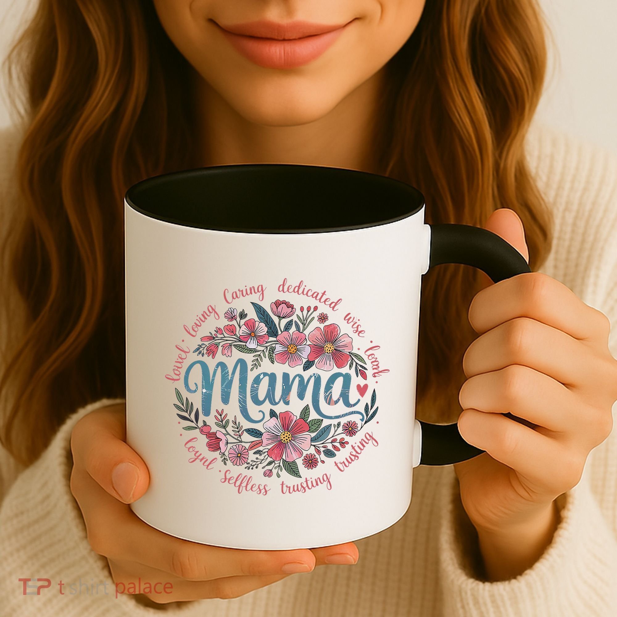 Mama Floral Boho Style She Is Mom Mothers Day Coffee Mug