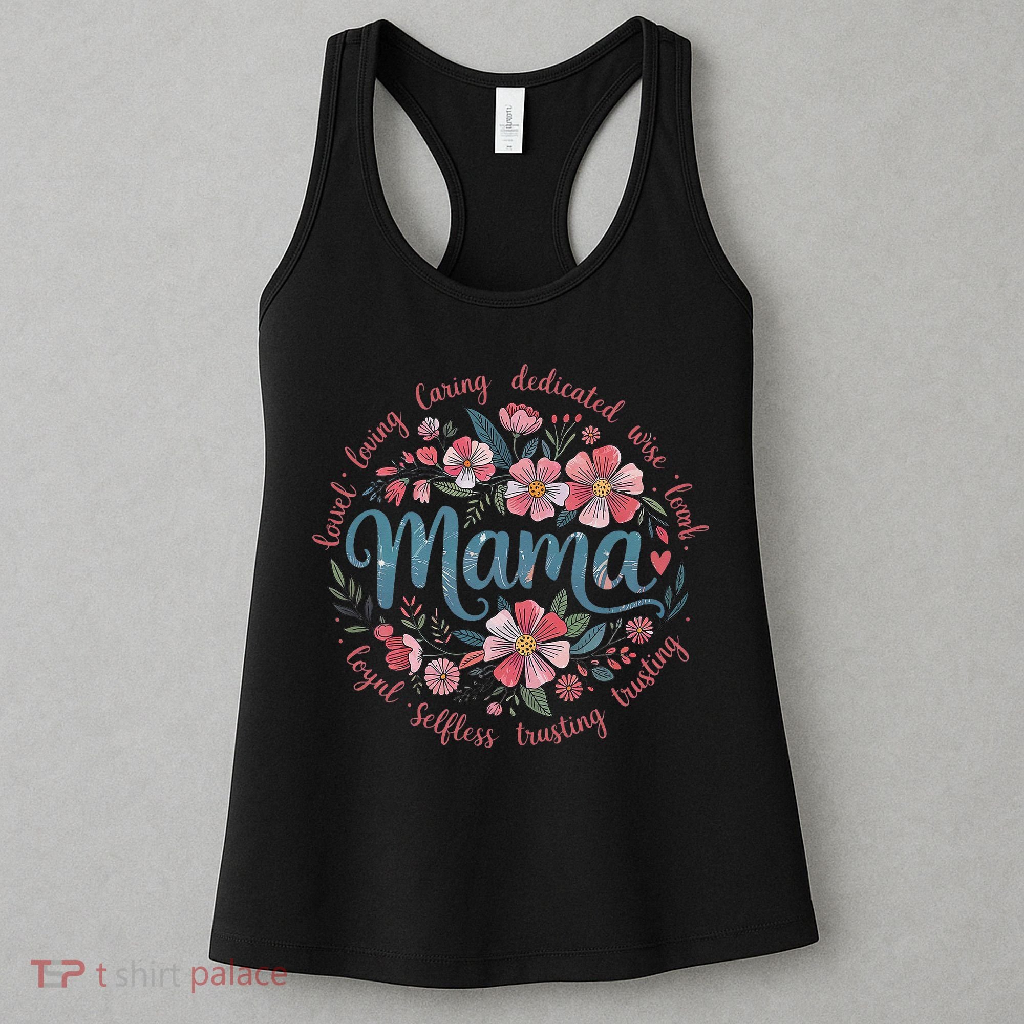 Mama Floral Boho Style She Is Mom Mothers Day Women's Tank Top