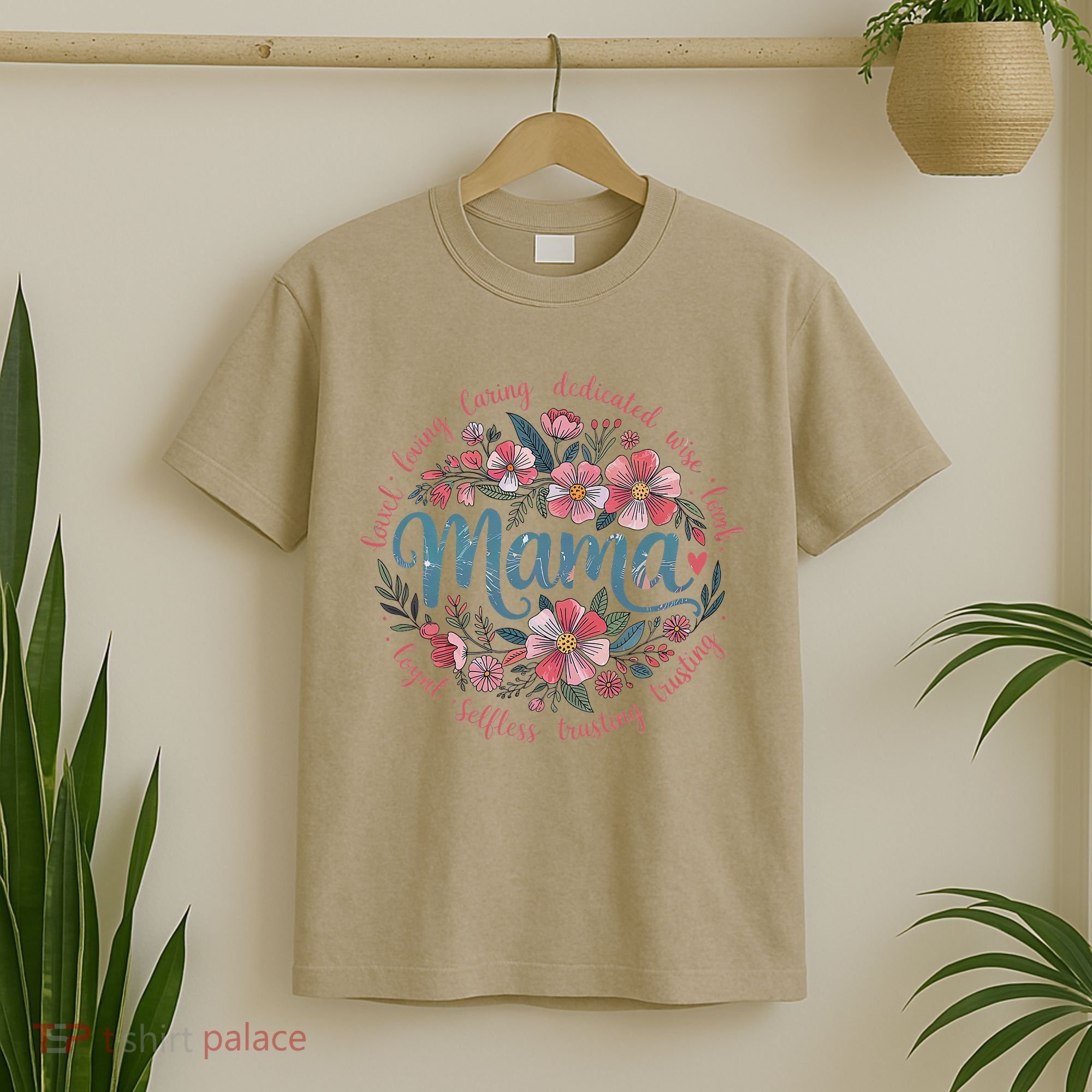 Mama Floral Boho Style She Is Mom Mothers Day T-Shirt