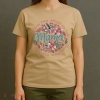 Mama Floral Boho Style She Is Mom Mothers Day T-Shirt thumb 4