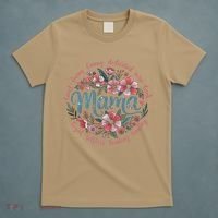 Mama Floral Boho Style She Is Mom Mothers Day T-Shirt thumb 5