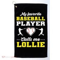 My Favorite Baseball Player Calls Me Lollie Mother's Day Golf Towel thumb 0