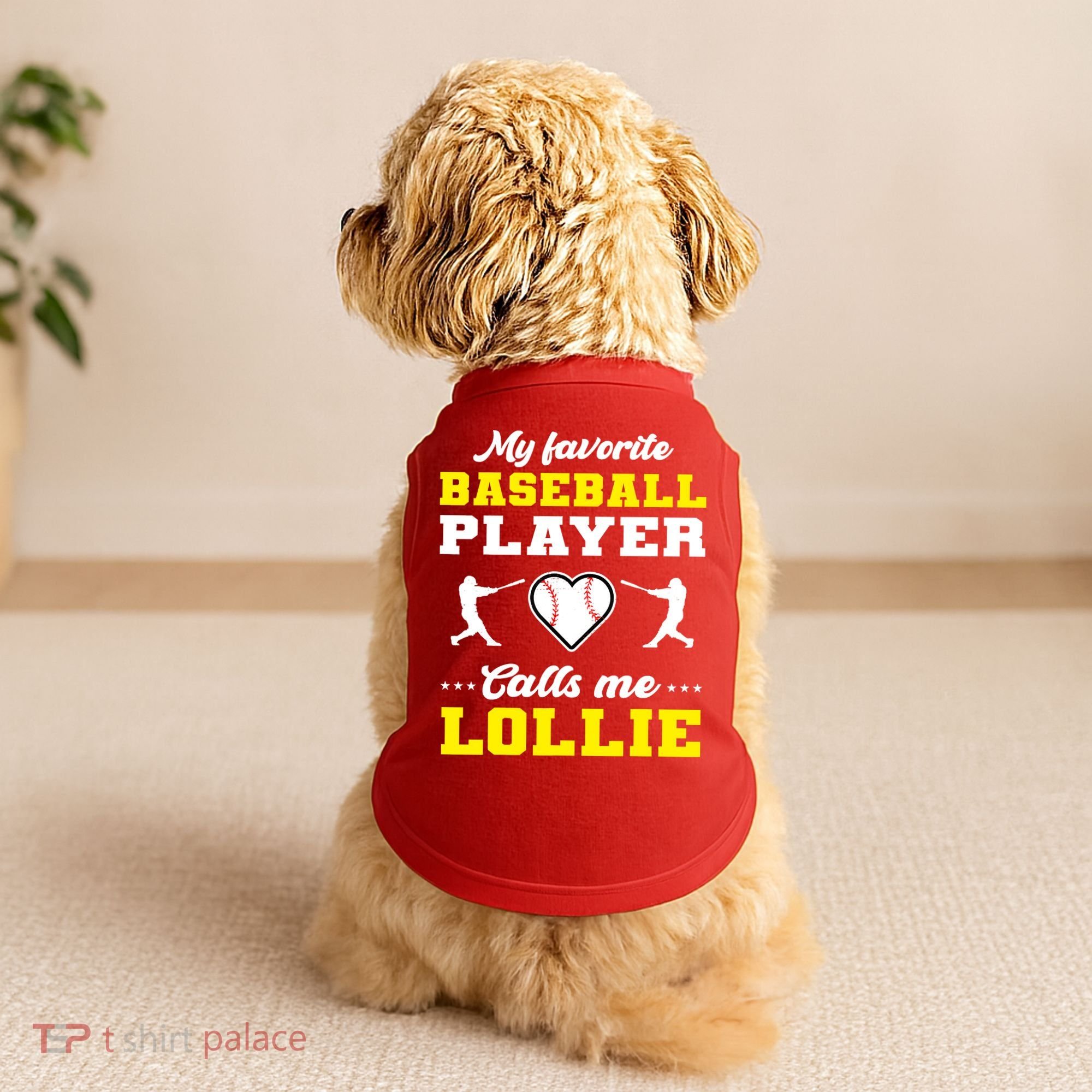 My Favorite Baseball Player Calls Me Lollie Mother's Day Doggie Tank