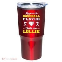 My Favorite Baseball Player Calls Me Lollie Mother's Day Tumbler thumb 0