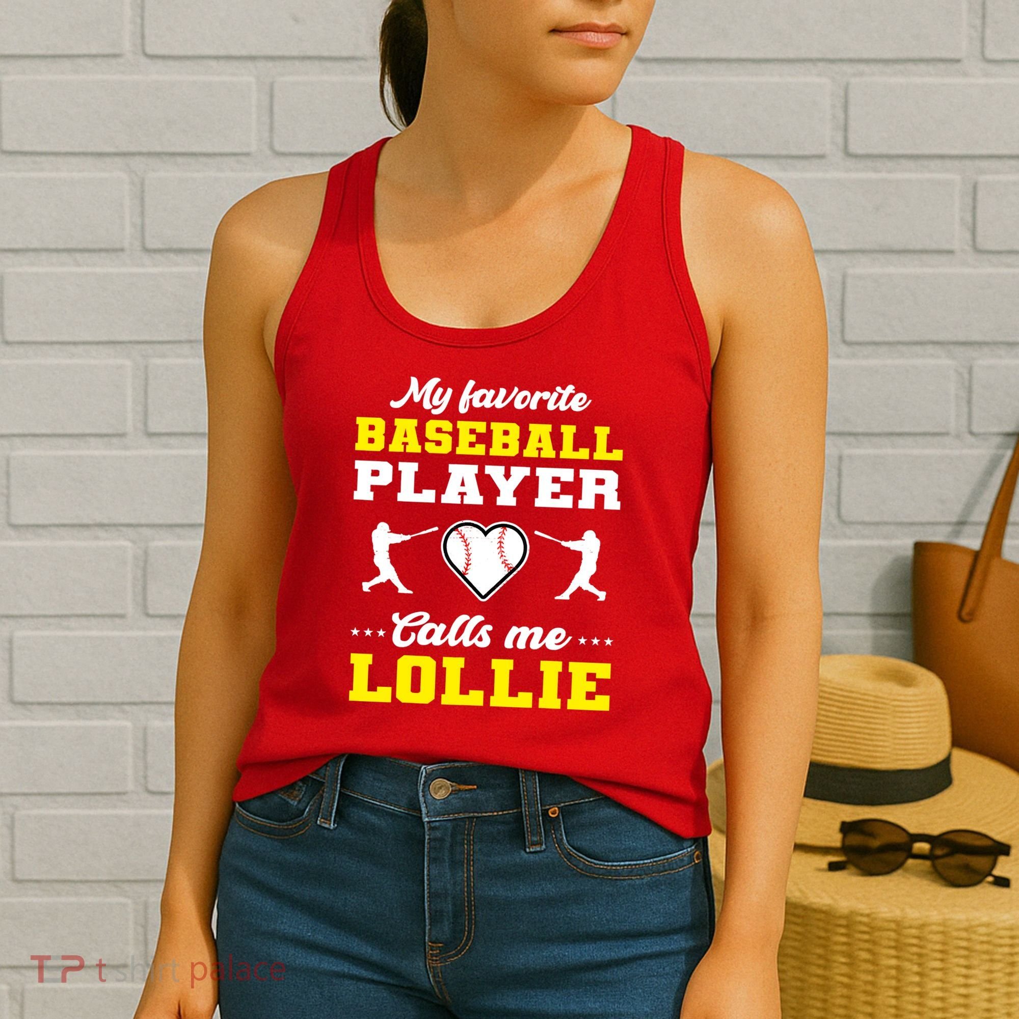 My Favorite Baseball Player Calls Me Lollie Mother's Day Women's Tank Top