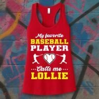 My Favorite Baseball Player Calls Me Lollie Mother's Day Women's Tank Top thumb 3