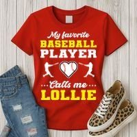 My Favorite Baseball Player Calls Me Lollie Mother's Day Women's T-Shirt thumb 3