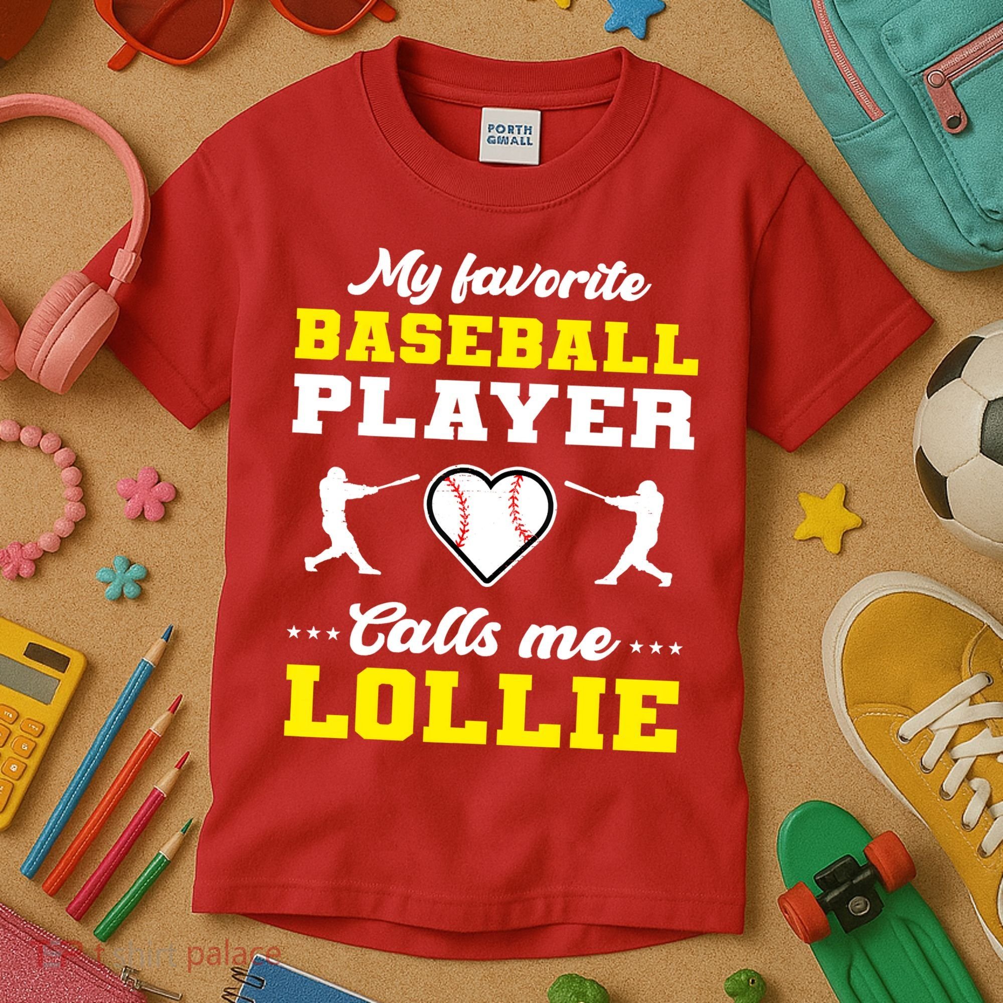 My Favorite Baseball Player Calls Me Lollie Mother's Day Kids T-Shirt