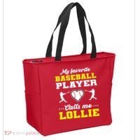 My Favorite Baseball Player Calls Me Lollie Mother's Day Tote Bag thumb 2