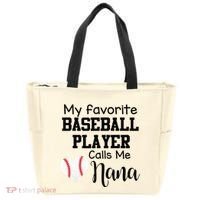 My Favorite Baseball Player Calls Me Nana Tote Bag thumb 0