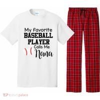My Favorite Baseball Player Calls Me Nana Pajama Set thumb 0