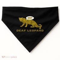 Music Funny Band Pun Deaf Leopard Joke USA-Made Doggie Bandana thumb 0
