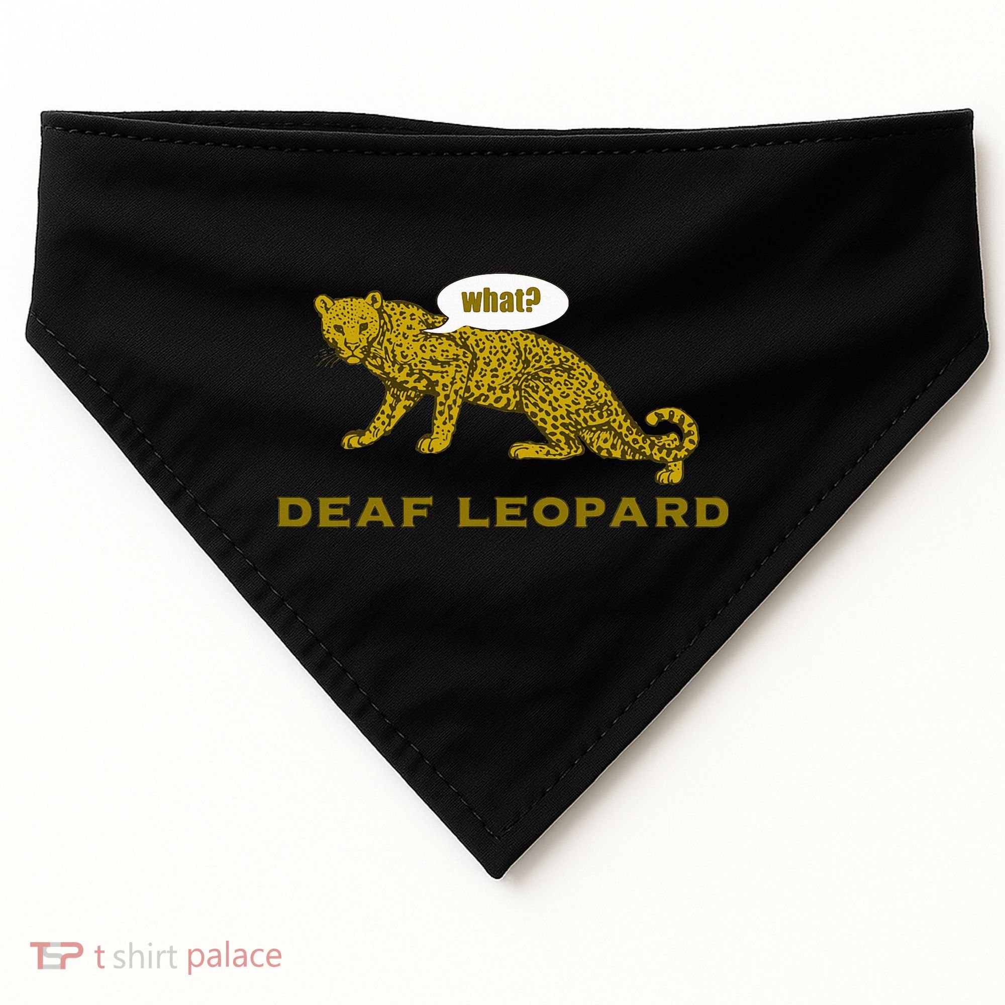 Music Funny Band Pun Deaf Leopard Joke USA-Made Doggie Bandana