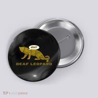 Music Funny Band Pun Deaf Leopard Joke Button thumb 0