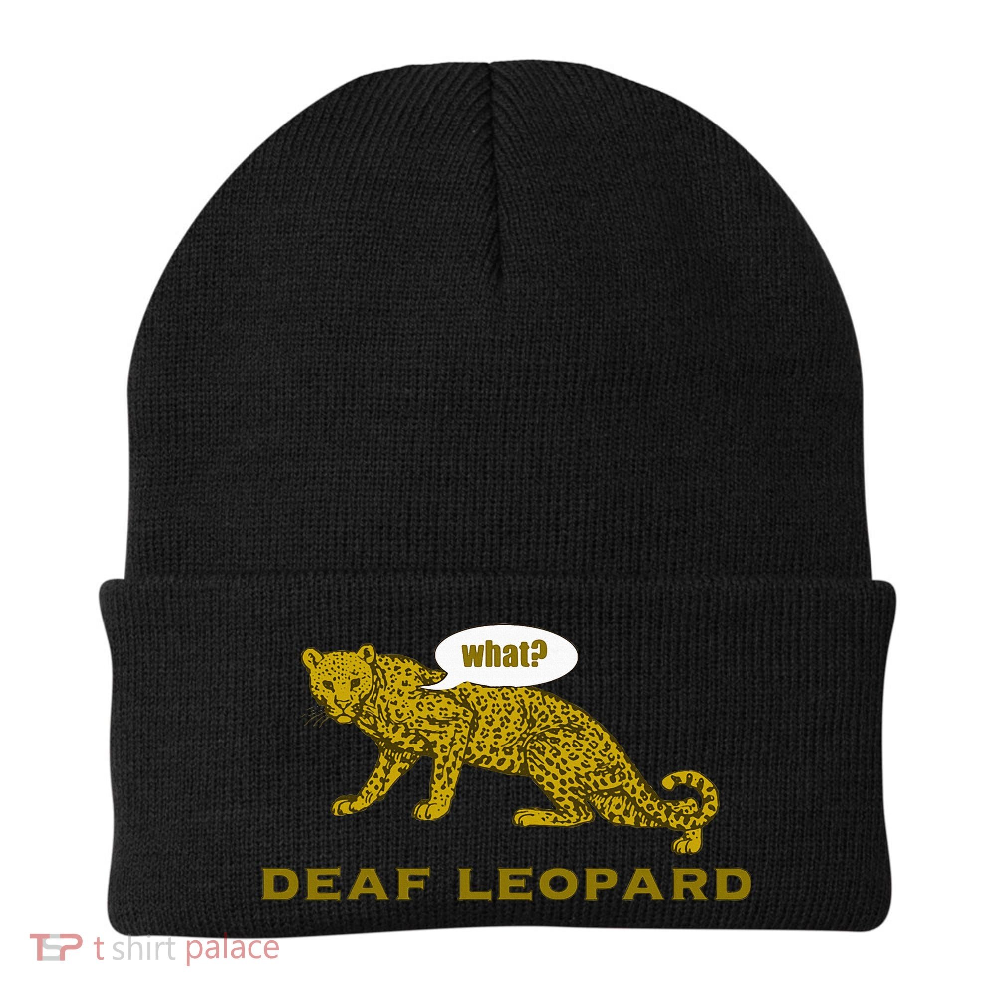 Music Funny Band Pun Deaf Leopard Joke Beanie