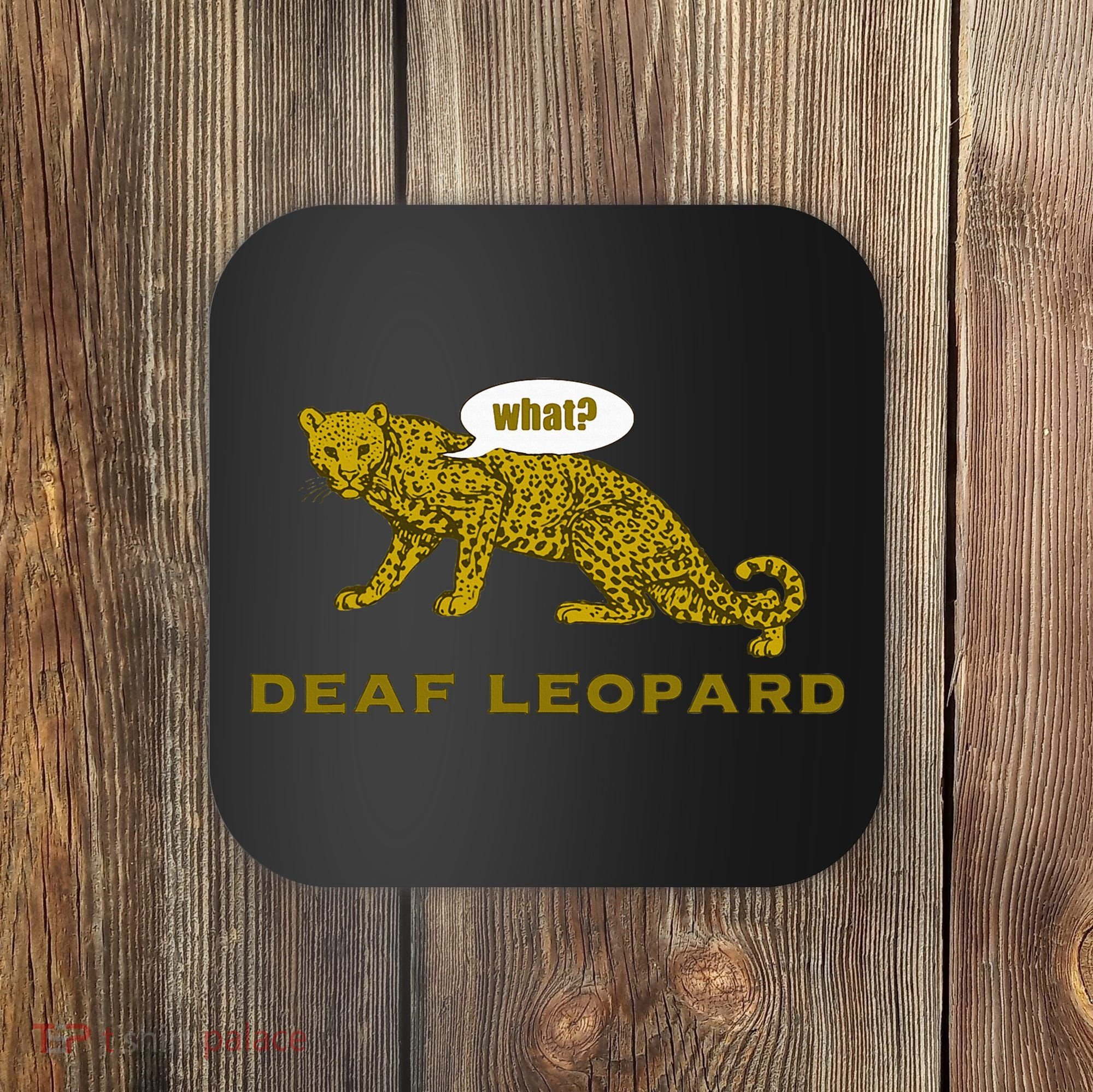 Music Funny Band Pun Deaf Leopard Joke Coaster