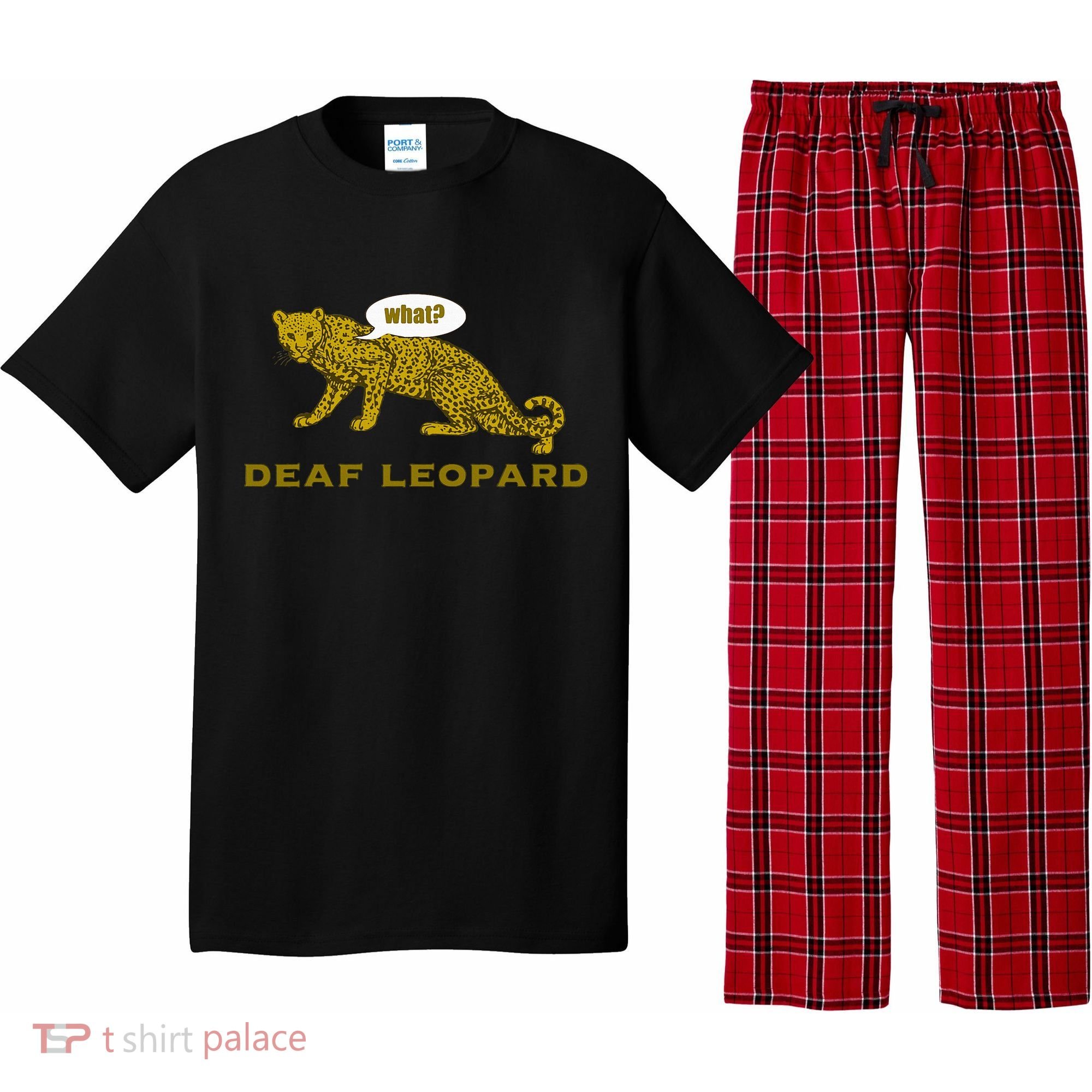 Music Funny Band Pun Deaf Leopard Joke Pajama Set