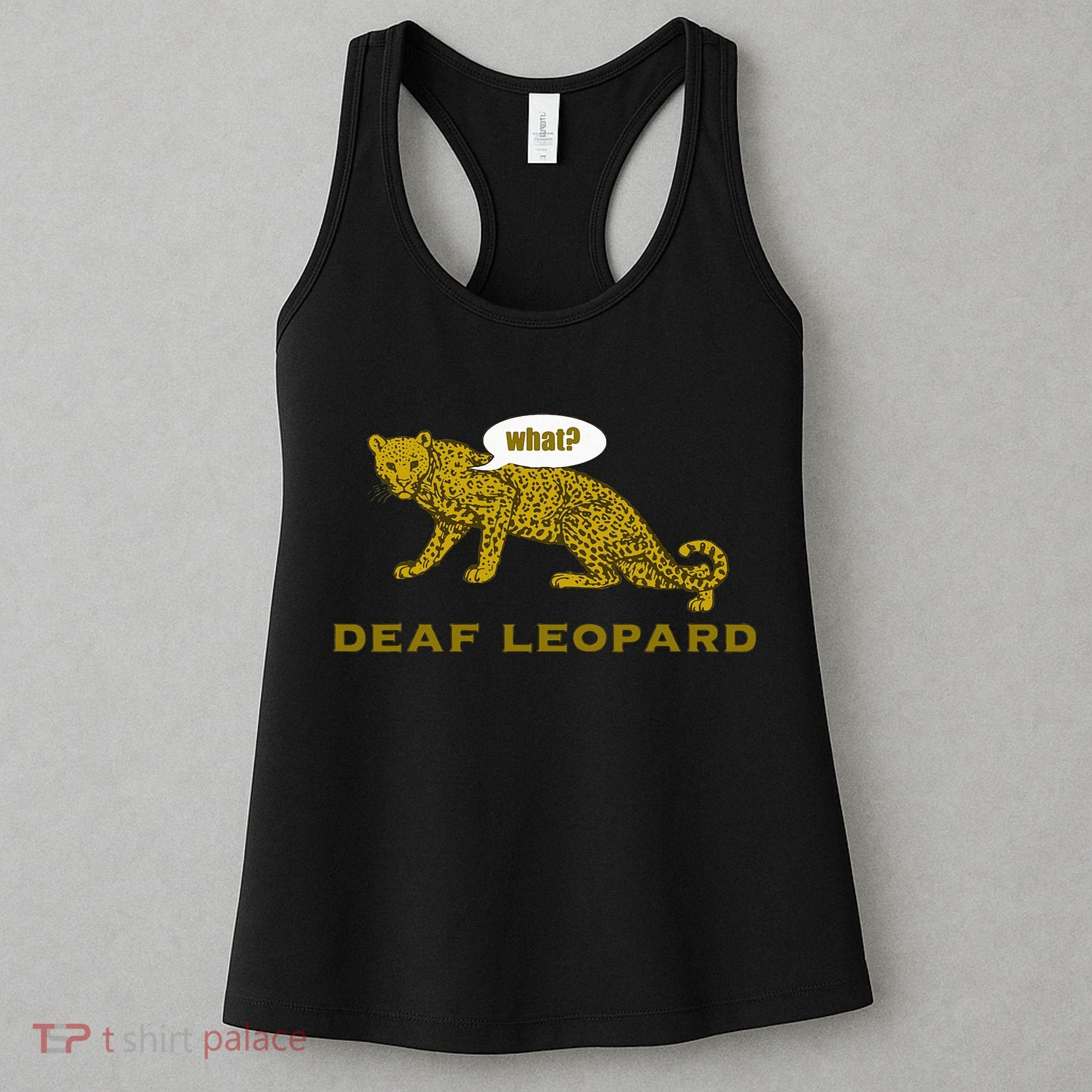 Music Funny Band Pun Deaf Leopard Joke Women's Tank Top