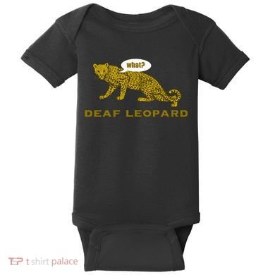 Music Funny Band Pun Deaf Leopard Joke Baby Bodysuit
