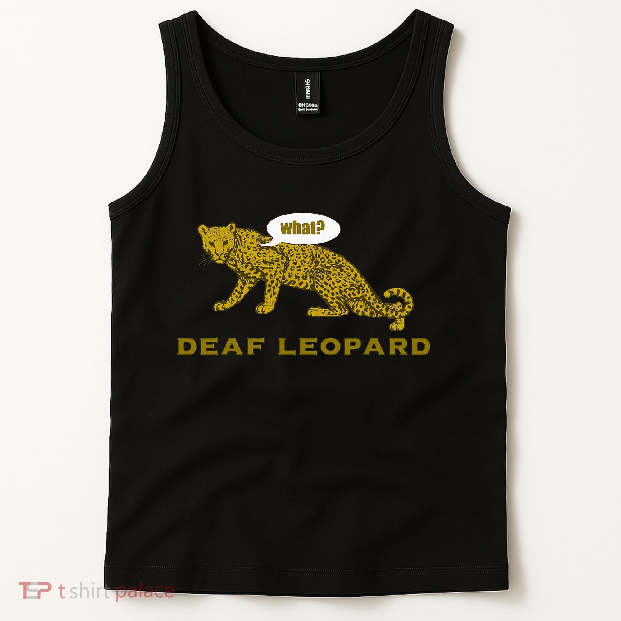 Music Funny Band Pun Deaf Leopard Joke Tank Top