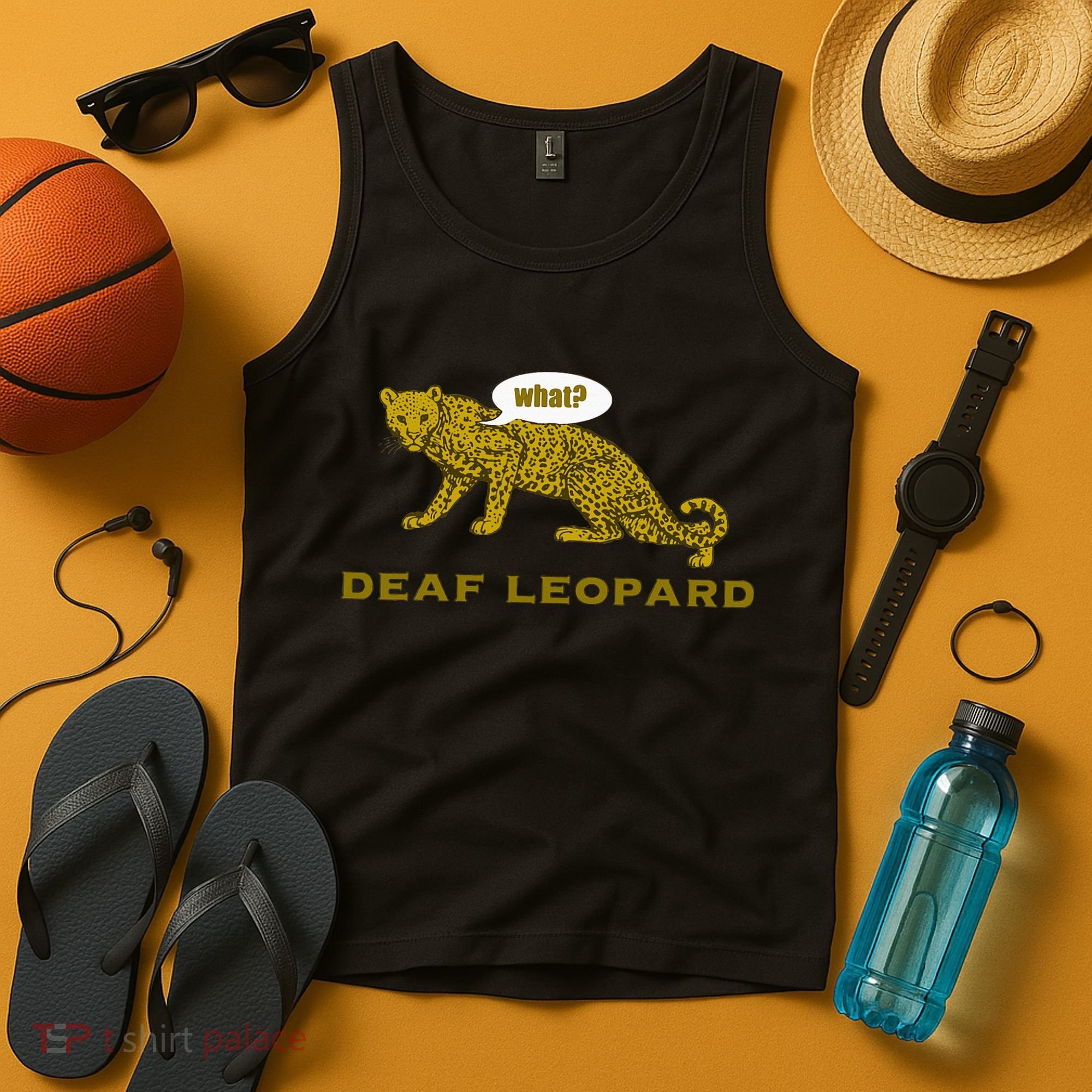Music Funny Band Pun Deaf Leopard Joke Tank Top