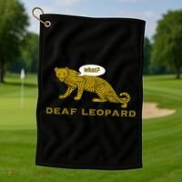 Music Funny Band Pun Deaf Leopard Joke Golf Towel thumb 1