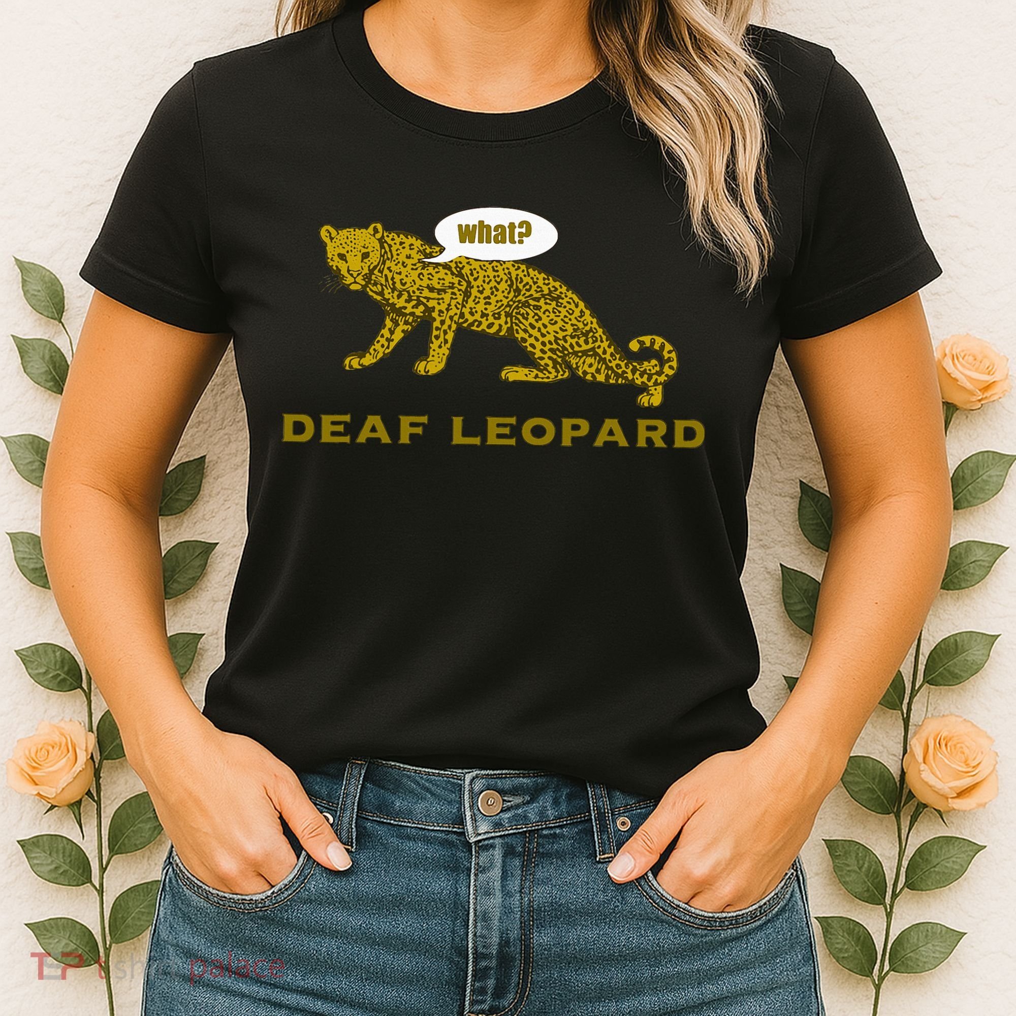 Music Funny Band Pun Deaf Leopard Joke Women's T-Shirt