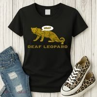Music Funny Band Pun Deaf Leopard Joke Women's T-Shirt thumb 3