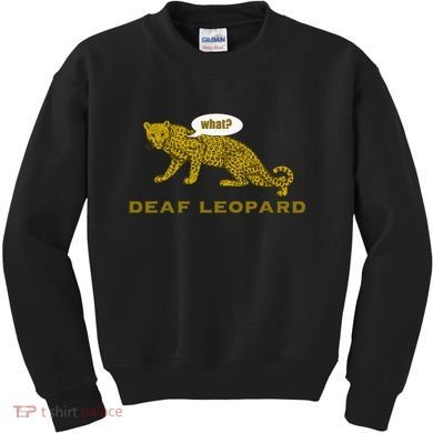 Music Funny Band Pun Deaf Leopard Joke Kids Sweatshirt