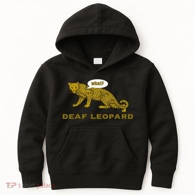 Music Funny Band Pun Deaf Leopard Joke Kids Hoodie