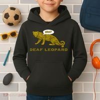 Music Funny Band Pun Deaf Leopard Joke Kids Hoodie thumb 2