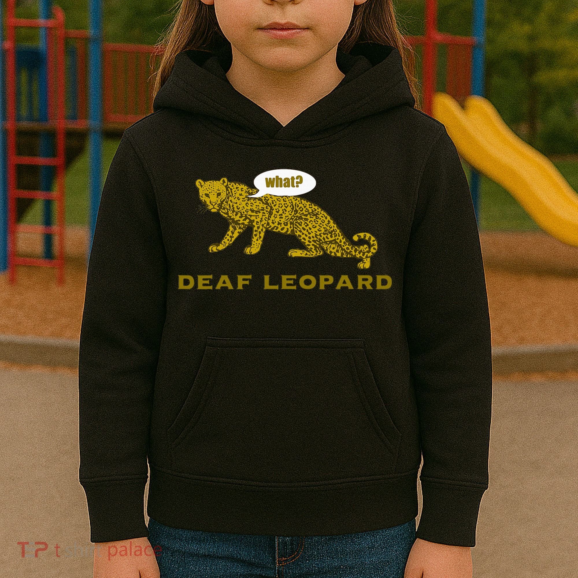 Music Funny Band Pun Deaf Leopard Joke Kids Hoodie