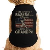 My Favorite Baseball Player Calls Me Grandpa FatherS Day Doggie Tank thumb 0