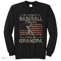 My Favorite Baseball Player Calls Me Grandpa FatherS Day Sweatshirt thumb 0
